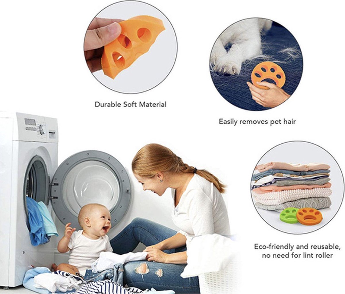 ALG-Shop - Pet hair remover - 2 pieces - Washing machine cleaner - Dog hair remover for washing machine and dryer - Fluffy paws