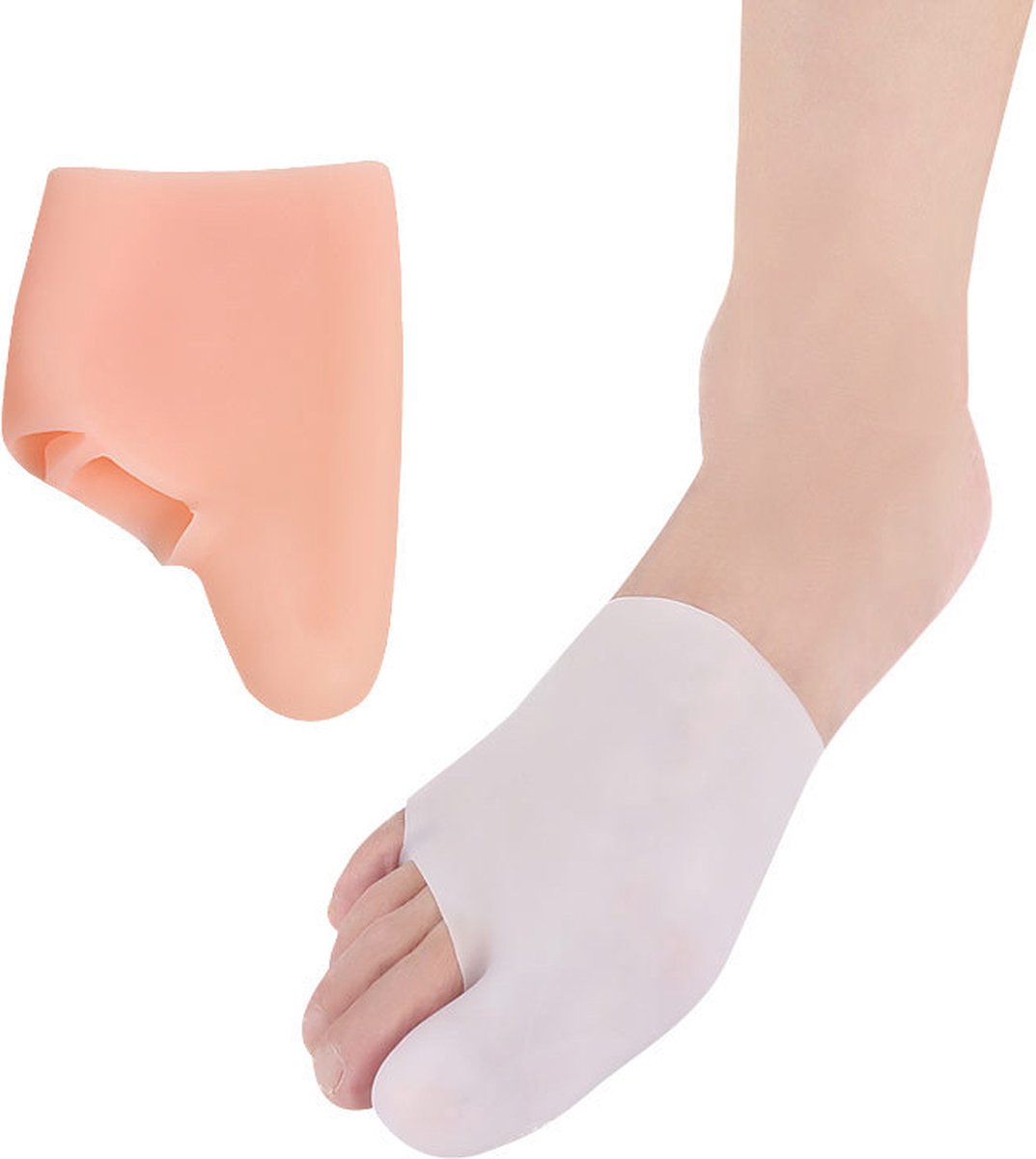 Silicone Gel Sock Toe Corrector | Toe Separator | Hallux Valgus | Straighten Big Toe | Shock Absorbing | Gel Sock | White | 1 Pair