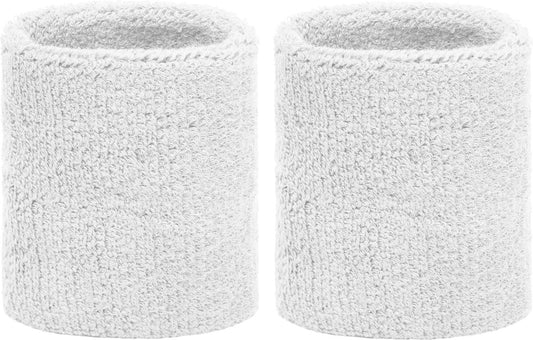 Set of 2 white sports/fitness wristbands