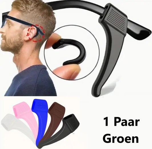 Anti-slip Ear Hooks for Glasses | Glasses Hooks | Glasses Holders | Sunglasses Hook | Silicone | Green | 2 Pieces