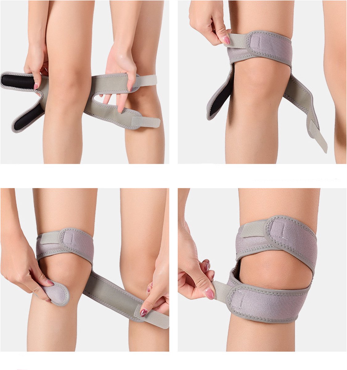 Double Patella Knee Brace | Patella Strap | Knee Support | Knee Protector | Knee Tendon Strap | Knee Bandage | Adjustable | 1 Piece | Black
