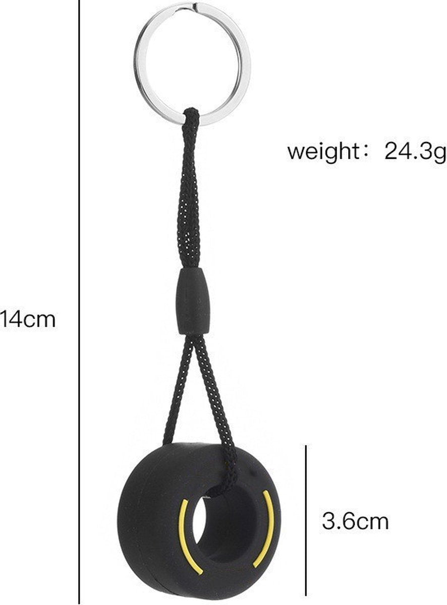 Racing Tire Keychain | Car Tire Key Holder | Racing Tire Keychain | Universal | Car Accessories | Black/White