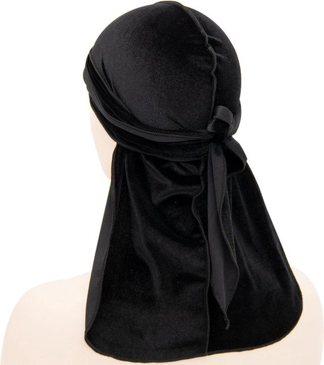 Durag Bandana | Silky Soft | Headscarf | Headband | Hairnet | Moisture Absorbing | Unisex | Black