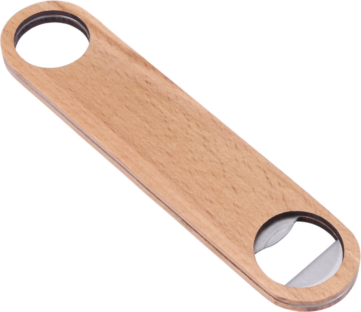 Luxury Wooden Bottle Opener | Beer Opener | Bottle Opener | Bar Accessories | With Hanging Loop | Wood/Stainless Steel | 18 x 5 CM
