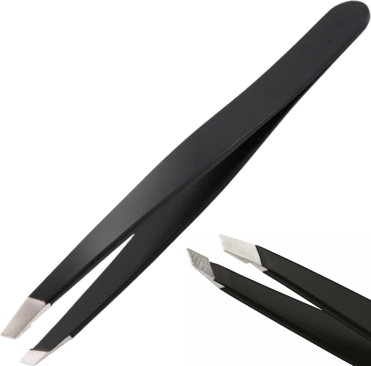 Eyebrow Plucking Tweezers Stainless Steel | Eyebrow Hair Removal | Facial Hair Removal | 8.5 CM | Black