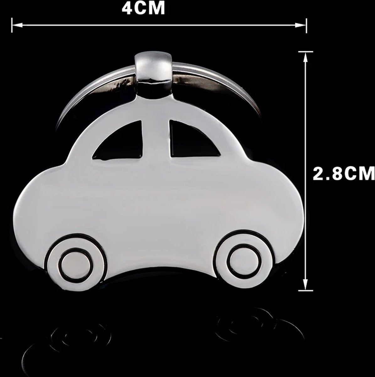 Car Keychain | 4 x 2.8 CM | Metal | Silver