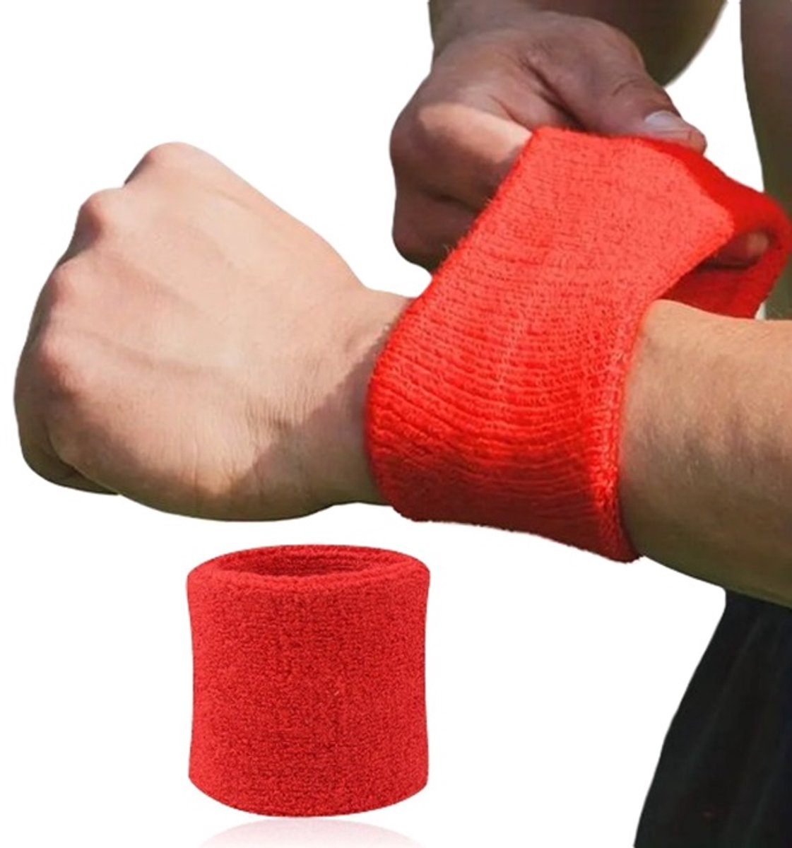 Wristband | Sweatband | Sports Wristband | Sports Band | 1 Piece | 8 x 8 CM | Red