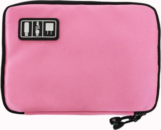 Cable and gadget organizer, Organizer for USB stick/mobile phone/cables/power bank - Light pink