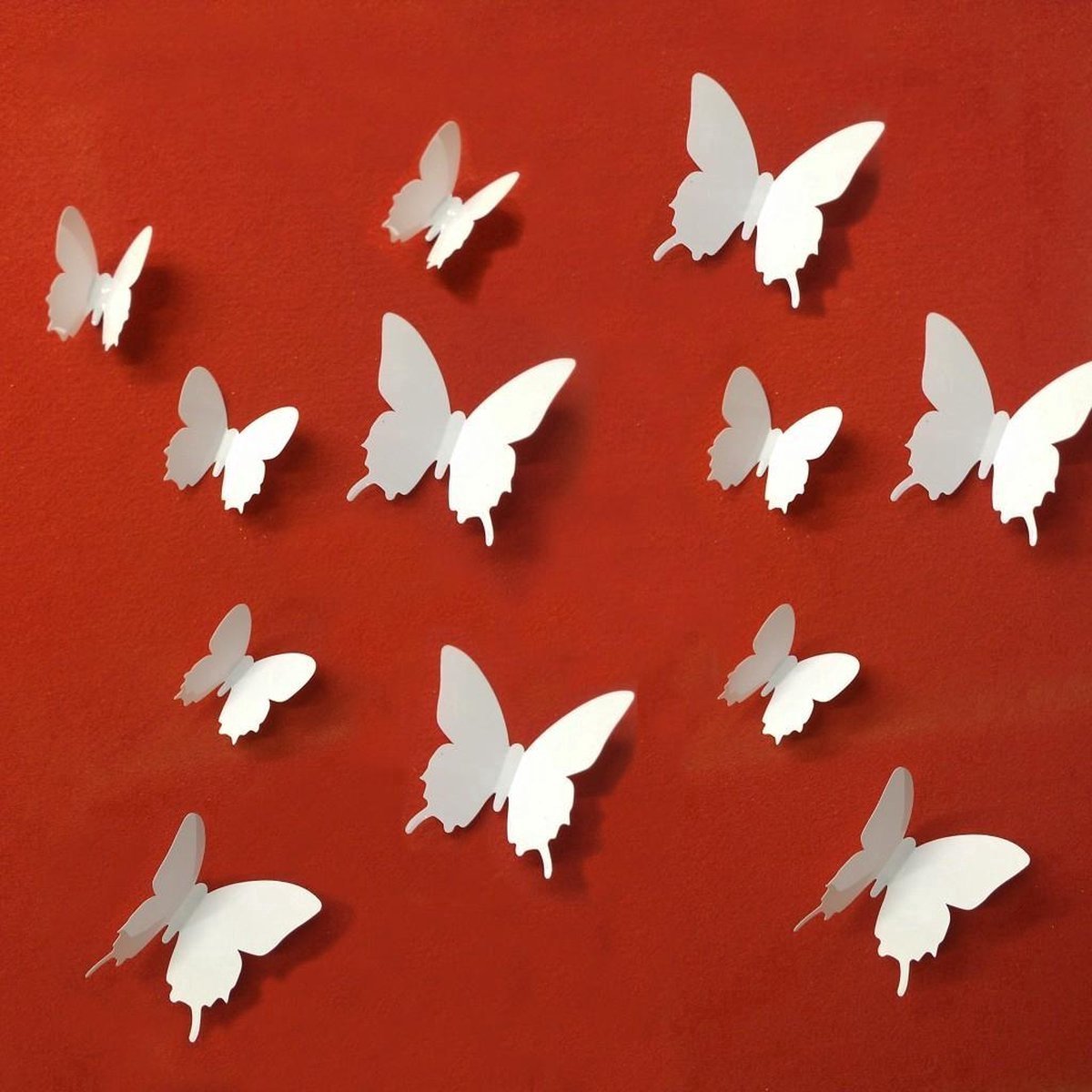 3D Wall Decoration Butterflies 12 Pieces | Wall Butterflies | Butterfly Wall Stickers | Solid Wall Stickers | White