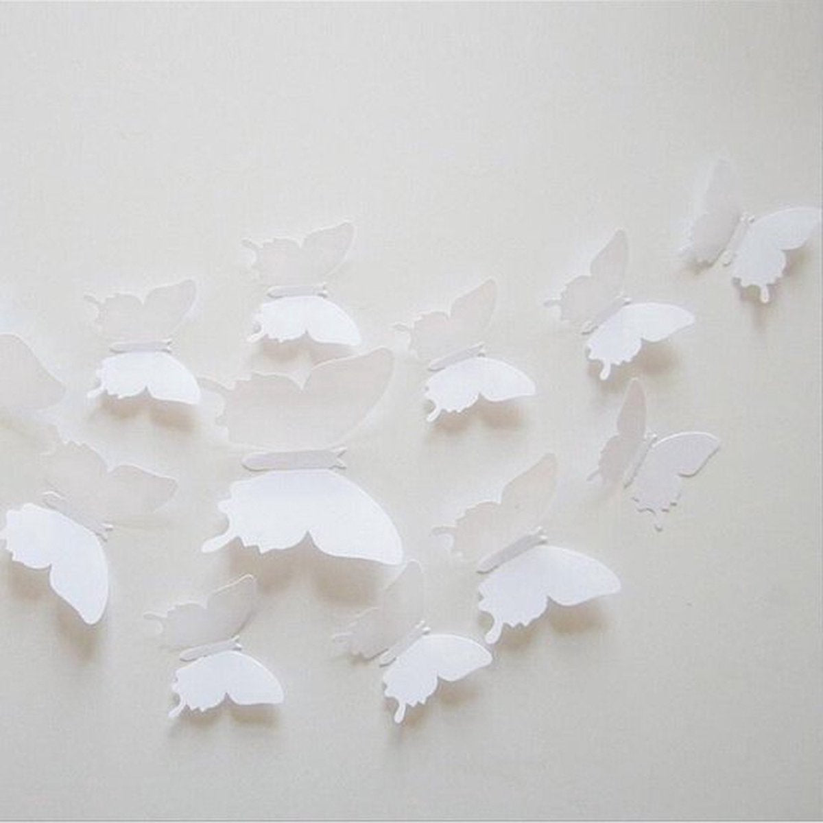 3D Wall Decoration Butterflies 12 Pieces | Wall Butterflies | Butterfly Wall Stickers | Solid Wall Stickers | White