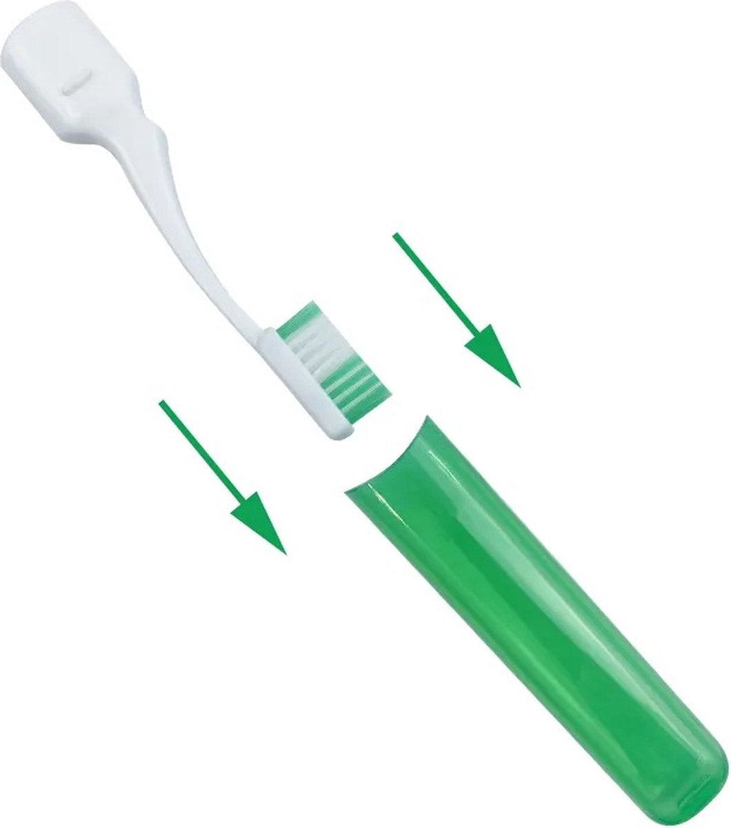 Portable Foldable Travel Toothbrush | With Soft Bristles | Space-Saving | With Case | Blue