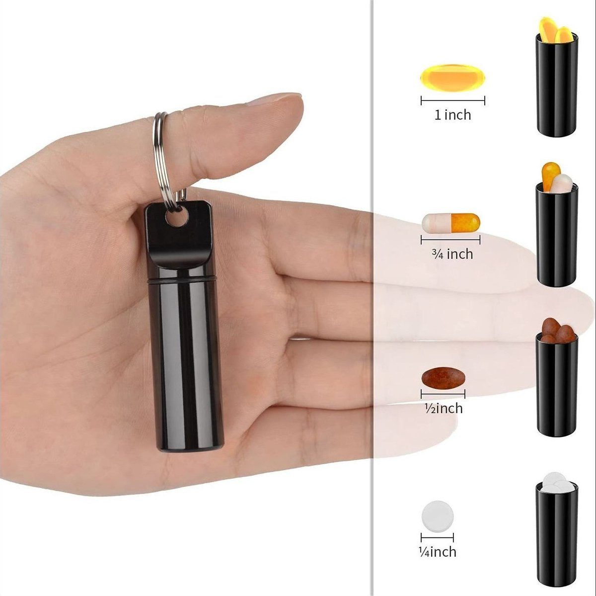 Luxury Pill Box Keychain | Medicine Box | Pill Box | Pill Container | Aluminum | Waterproof | Blue