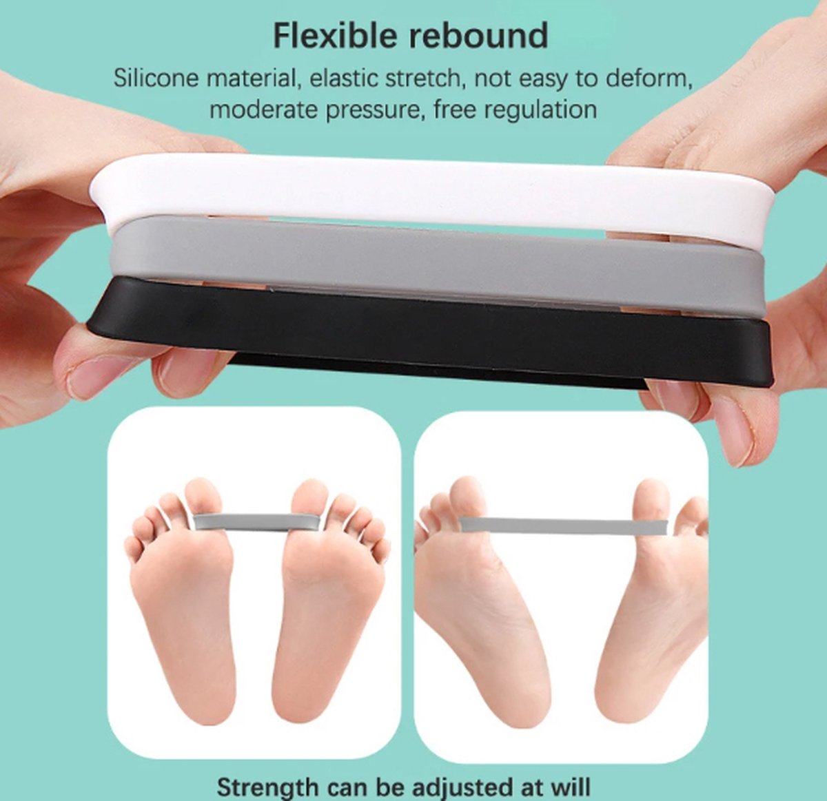 Elastic Toe Spreader | Elastic Toe Stretcher | Orthopedic Training | Hallux Valgus Toe Corrector | Straightening the Big Toe | Gray