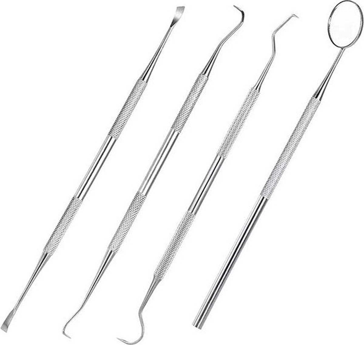 4-Piece Dental Care Tool Set | Dental Set | Oral Care | Plaque and Debris Removal Set | Dental Hook | Stainless Steel