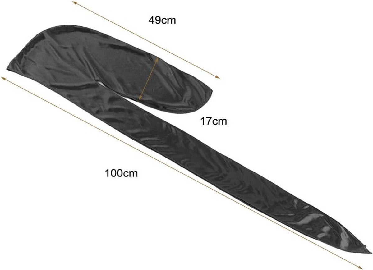 Durag Bandana | Silky Soft | Headscarf | Headband | Hairnet | Unisex | Black