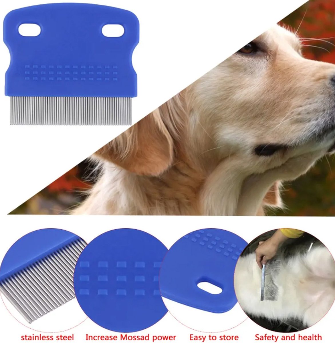 Lice Comb | Lice Brush | Flea Comb | Nits Comb | Lice Remover | Stainless Steel Brushes | Plastic Barrel | Fine | Random Color