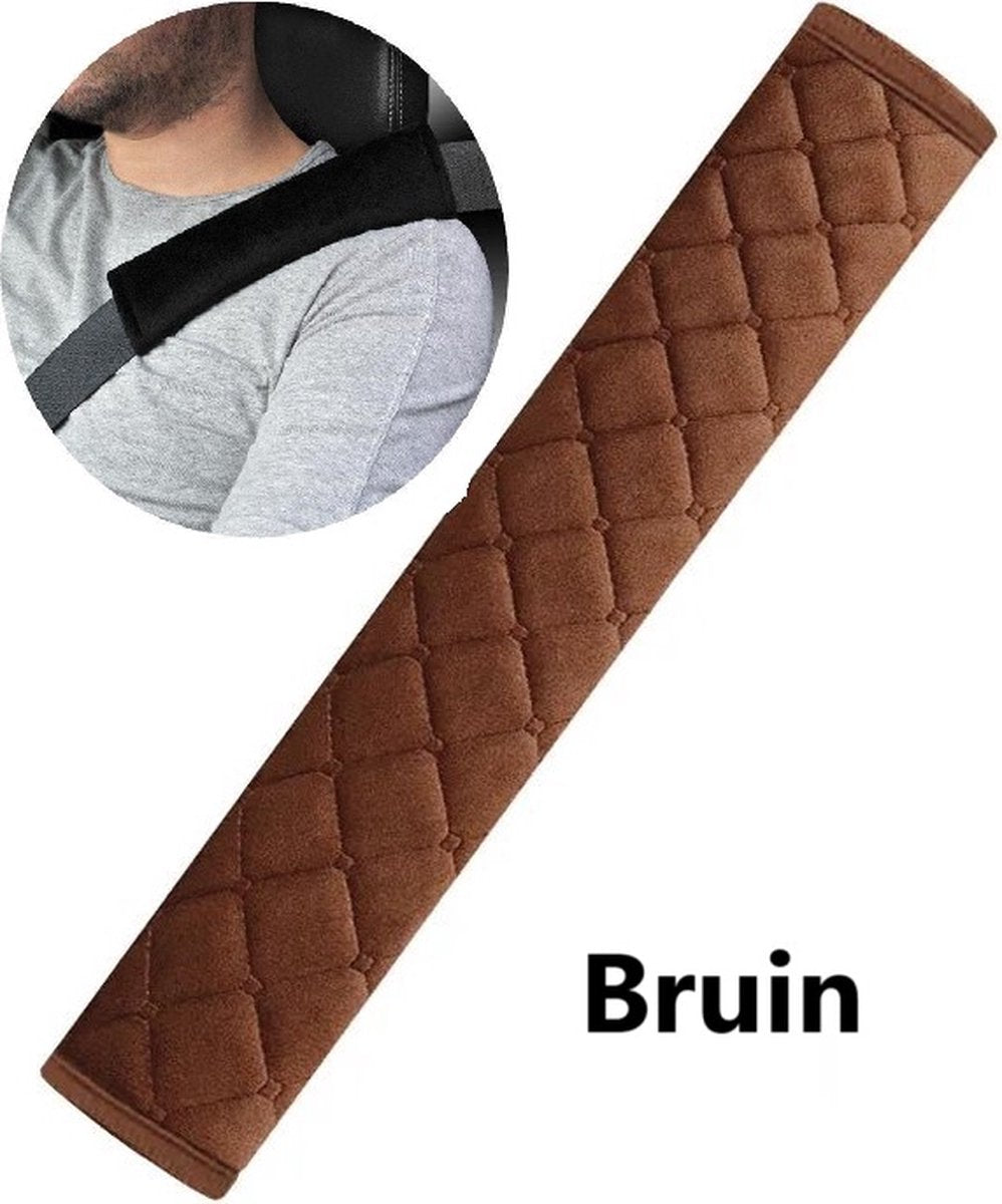 Luxury Car Seatbelt Cover | Seatbelt Protector | Seatbelt Cushion | Car Safety | Safety Belt Cushion Pads | Brown