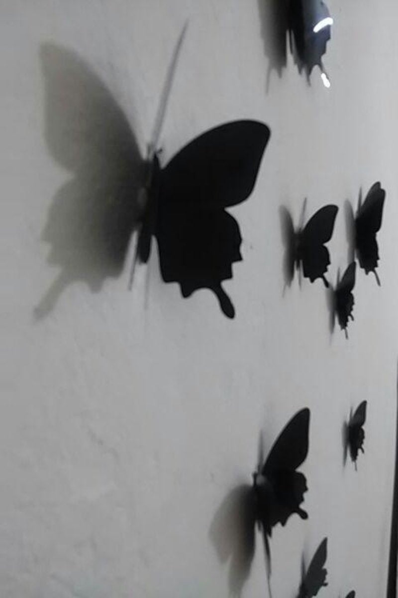 Solid black 3D butterflies