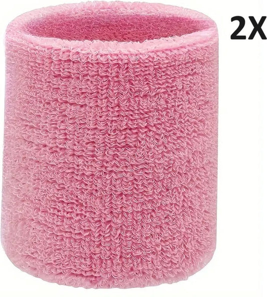 Wristbands Set of 2 | Sweatband | Sweatbands | Wrist | Sports Bands | 1 Piece | 8 x 8 CM | Light Pink