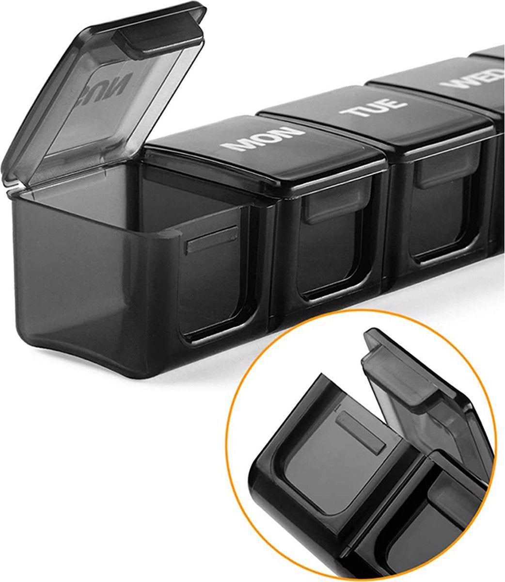 Pill Box | Pill Box | Medicine Box | XXL Pill Box | Sunday to Saturday | 7 Days | 1 Week | Transparent