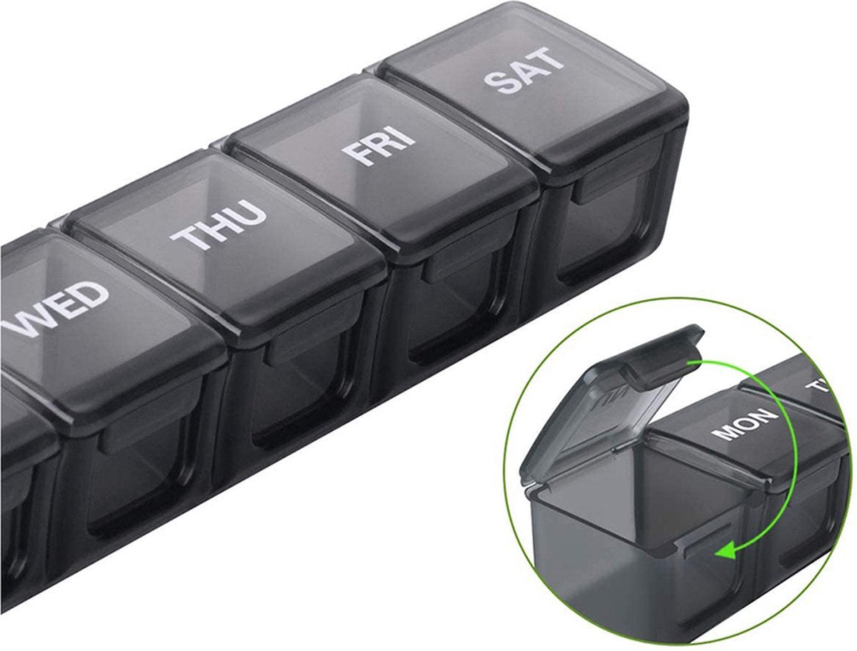 Pill Box | Pill Box | Medicine Box | XXL Pill Box | Sunday to Saturday | 7 Days | 1 Week | Transparent
