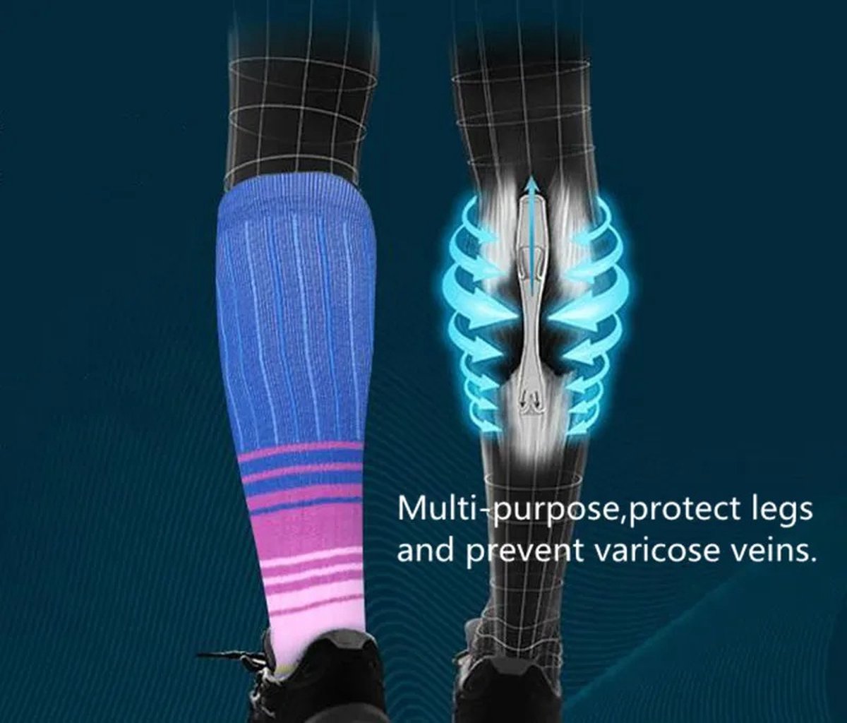 Duo Pack Compression Socks | Compression Stockings | Support Stockings | Airplane Socks | Anti-Fatigue | Size S/M (35-39) | White