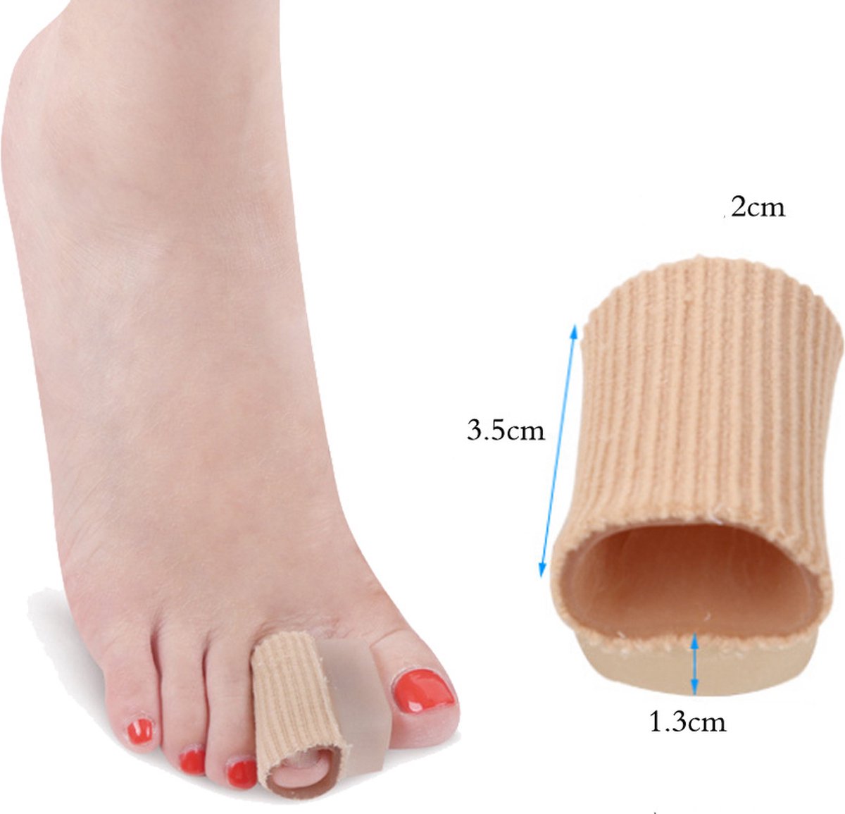 Hallux Valgus Gel Toe Corrector | Toe Spreader | Toe Straightener | Toe Straightener | Beige | 1 Pair