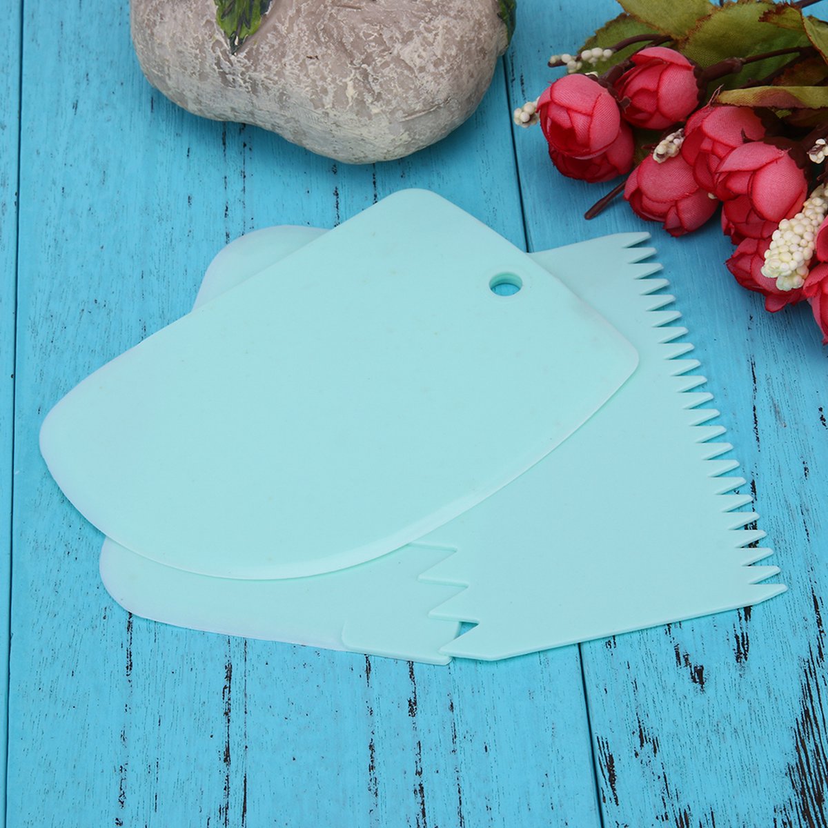 Dough Scraper | Cake Scraper | Dough Cutter | Dough Scraper | 3-Piece | Blue