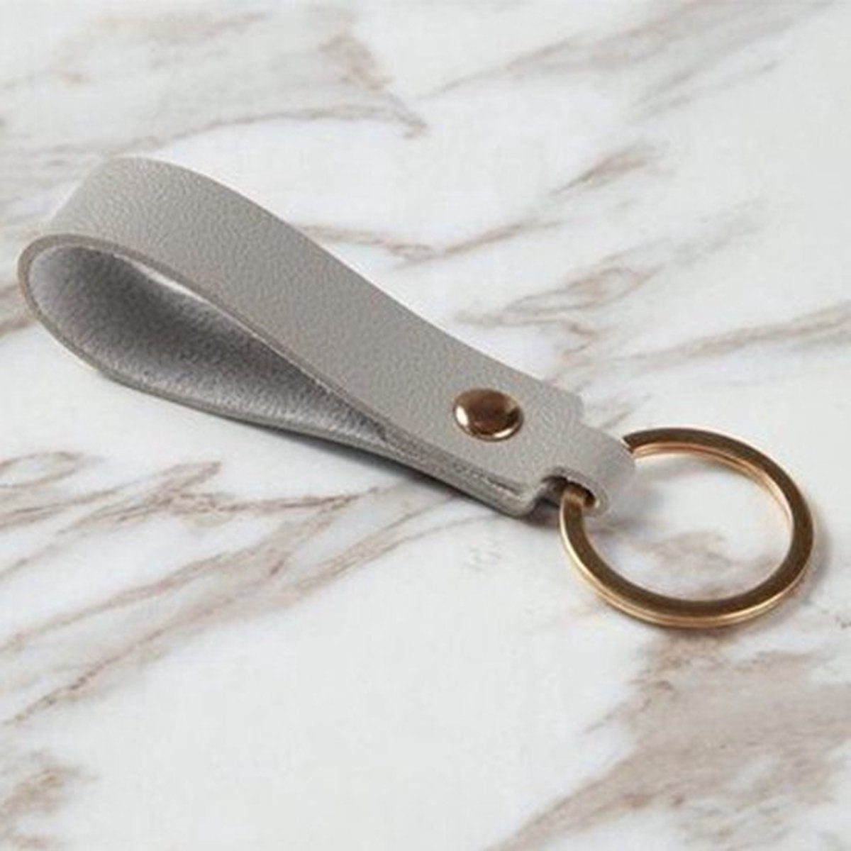 Keychain | Key Holder | PU Leather Keychain | Universal | Grey