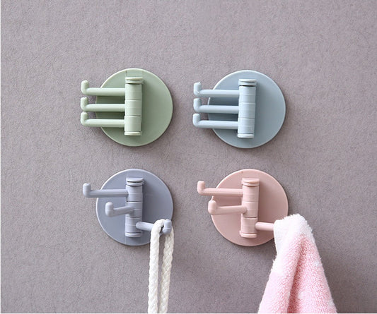 Self-Adhesive Wall Hooks | Towel Hook | Cutlery Hook | Towel Holder | Swivel Hook | 4 Piece | Beige