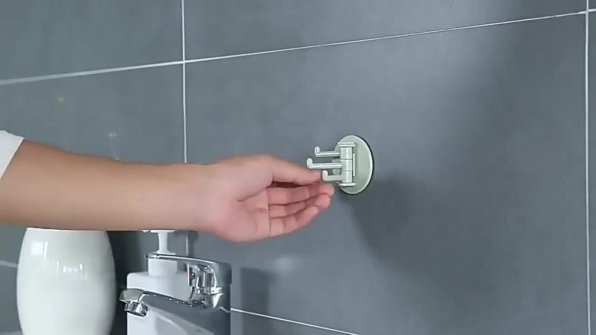 Self-Adhesive Wall Hooks | Towel Hook | Cutlery Hook | Towel Holder | Swivel Hook | 4 Piece | Beige
