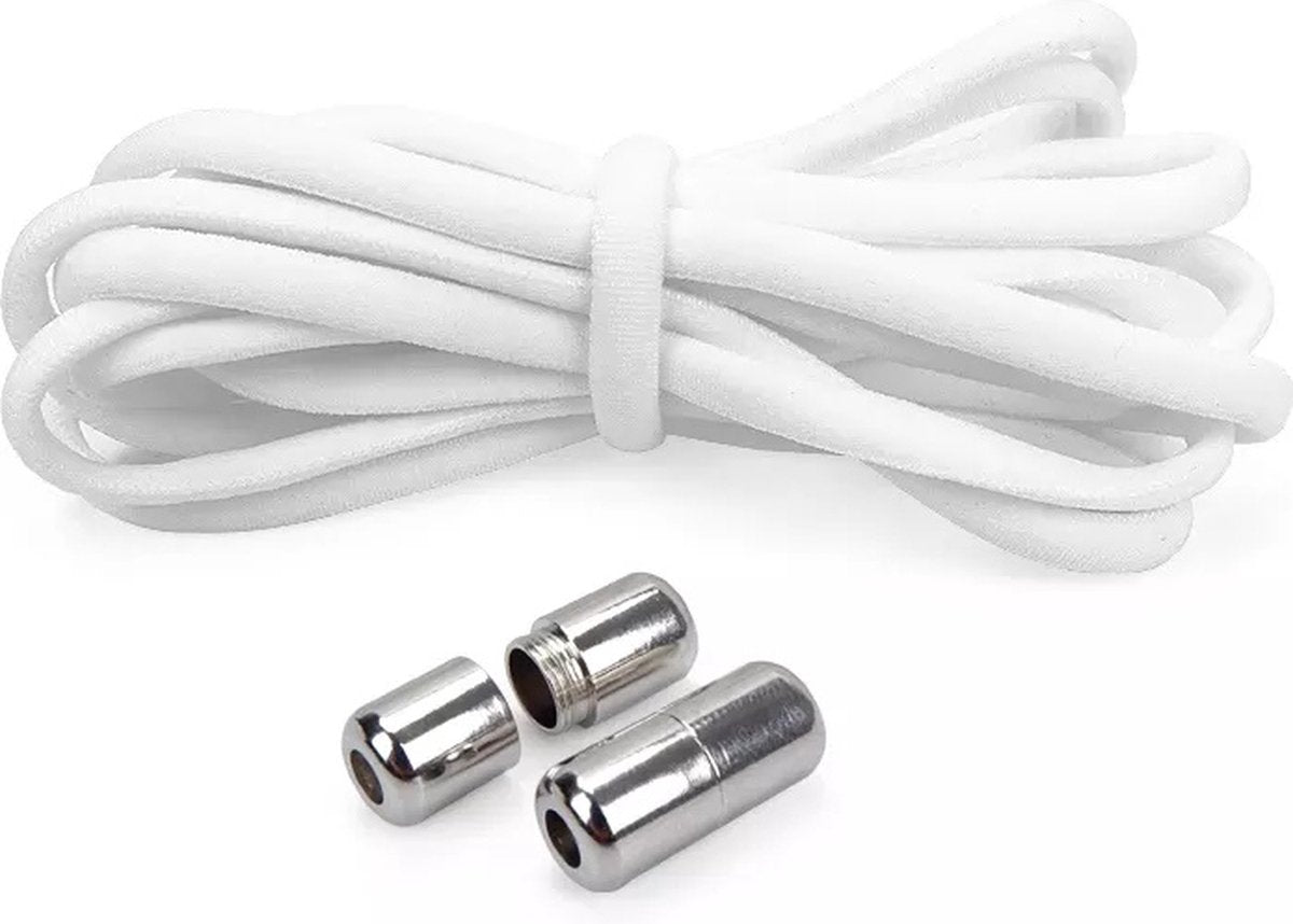 Round Laces - 105 cm - no tie - elastic laces - no tie - shoelaces - sports laces - round - shoelaces - children's laces - White