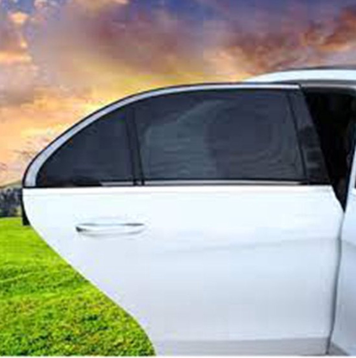 2 Pieces Car Sunshade | Car Sunshade | UV Protection SPF 30 | Rear Window Screen Sun Protection | Sunshade | Black