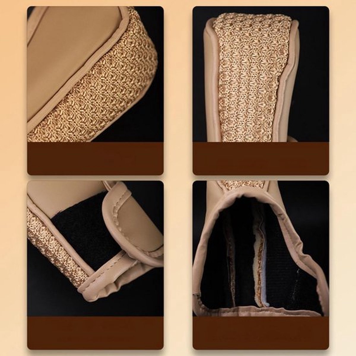PU Leather Gear Shift Cover | Gear Shift Cover | Non-Slip | Anti-Sweat | Luxury Car Gear Shift Cover | Universal | Brown