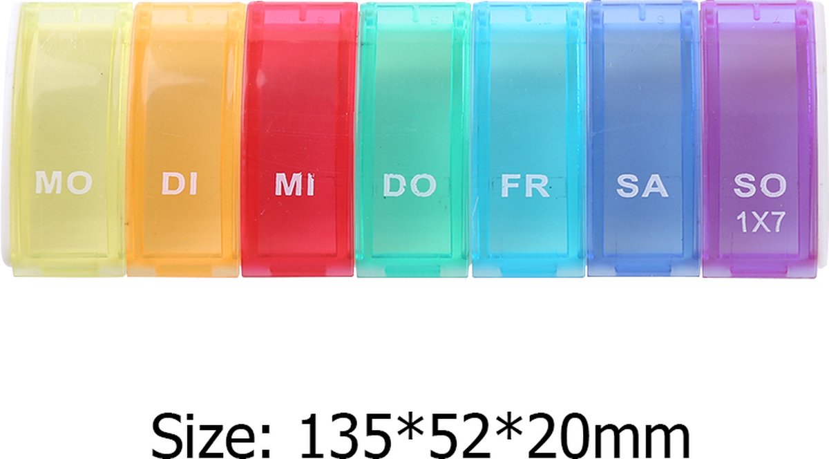 Pill Box | Pill Box | Medicine Box | Pill Box | 7 Days | 1 Week | Monday to Sunday | Multicolor