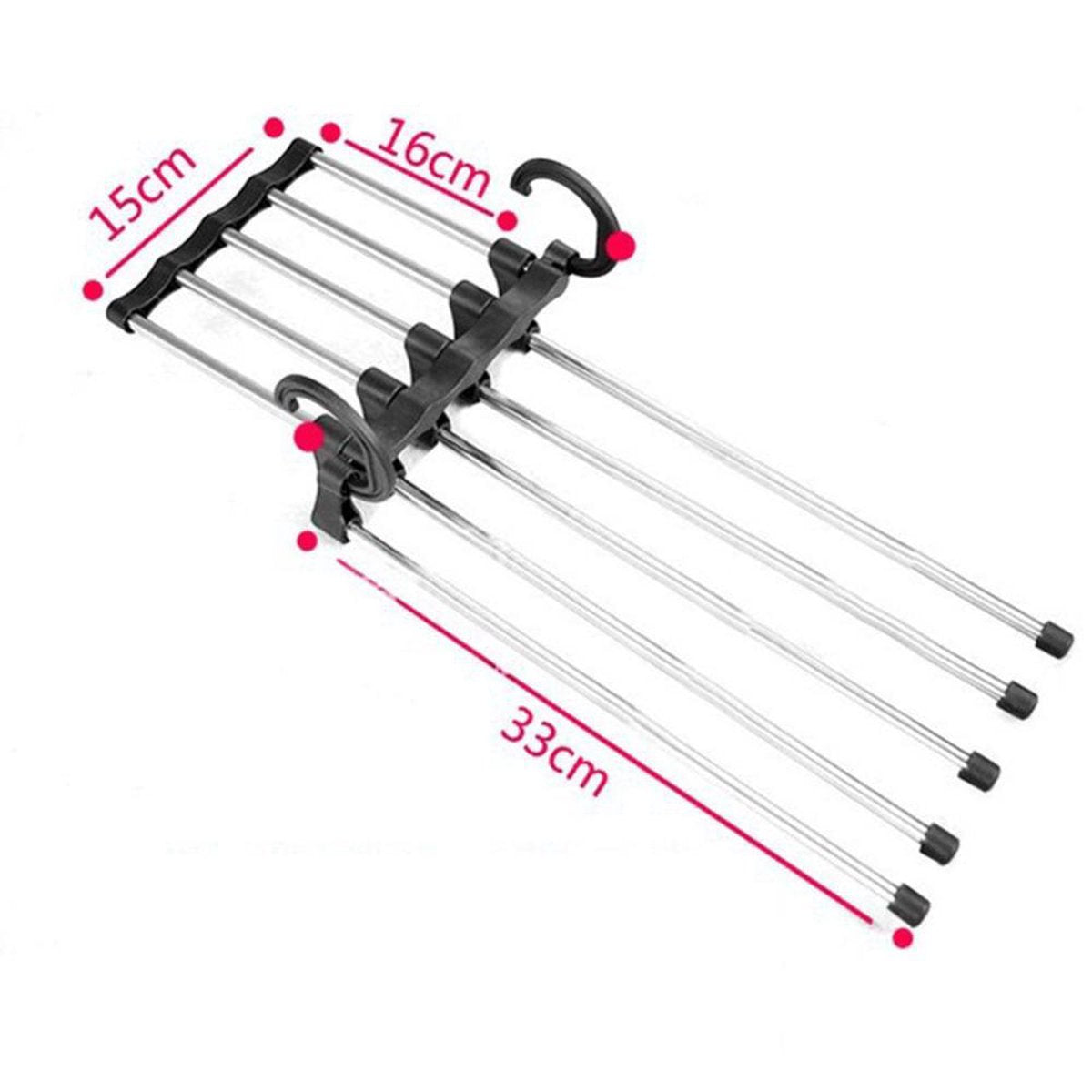 Trouser hanger Clothes hanger - Clothes rail - Trouser hanger Clothes hanger - Metal trouser rail - 5 garments