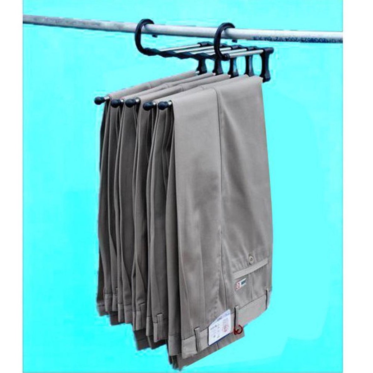 Trouser hanger Clothes hanger - Clothes rail - Trouser hanger Clothes hanger - Metal trouser rail - 5 garments