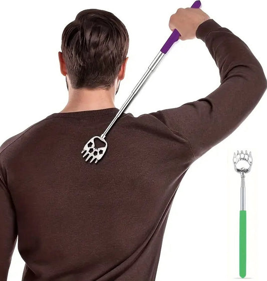 Extendable Back Scratcher Bear's Claw | Adjustable Back Scratcher | Massage Scratcher | Telescopic Back Scratcher | Anti-Itch | Up to 53 CM | Stainless Steel | Green