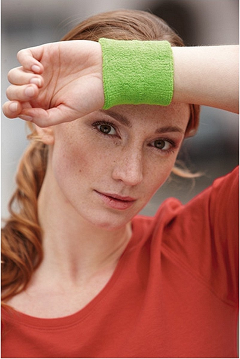 Lime green wrist sweatband