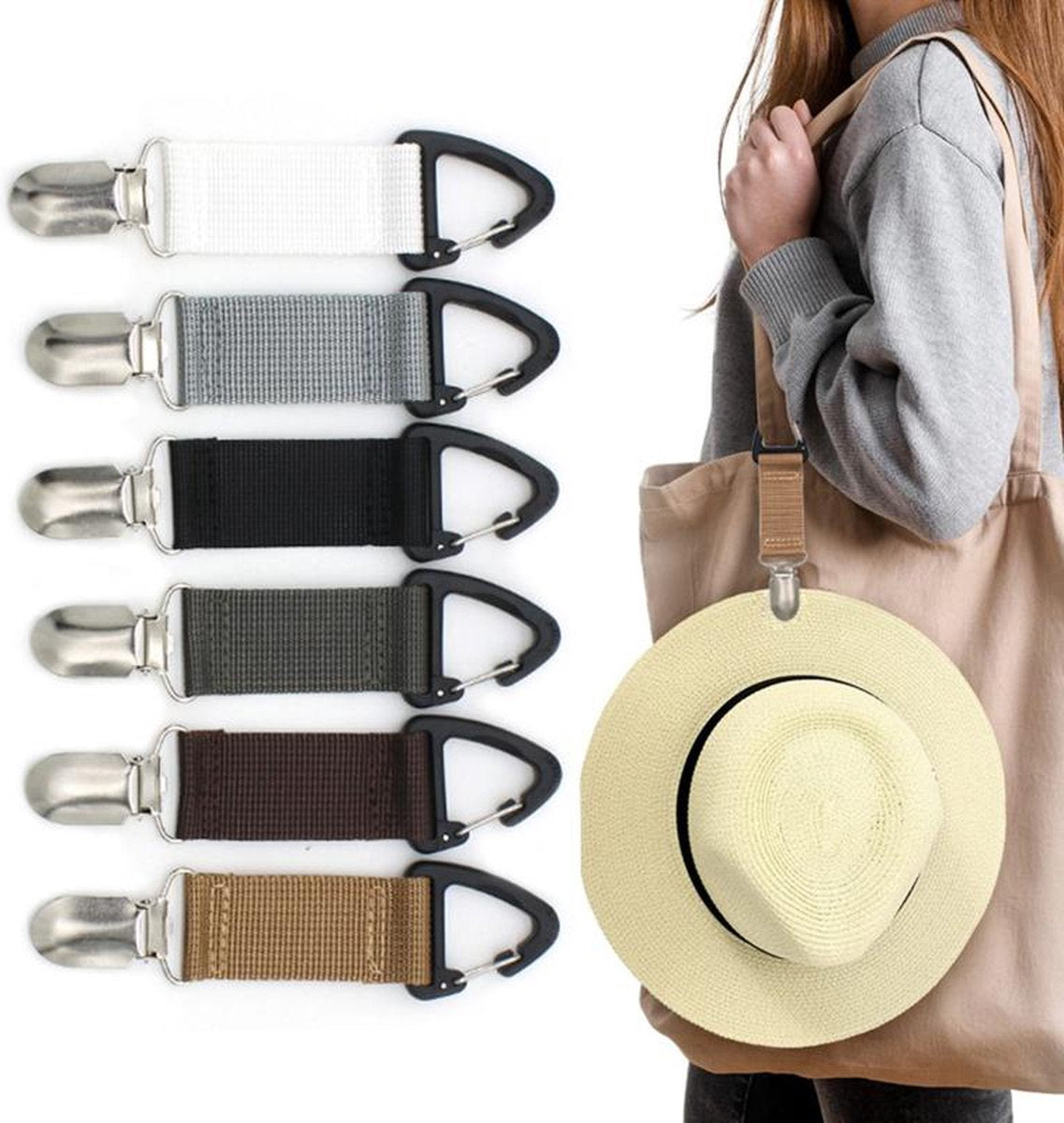 Hat Clip | Clothing Clip | Bag Charm | Bag Charm | Accessory Clip | Brown