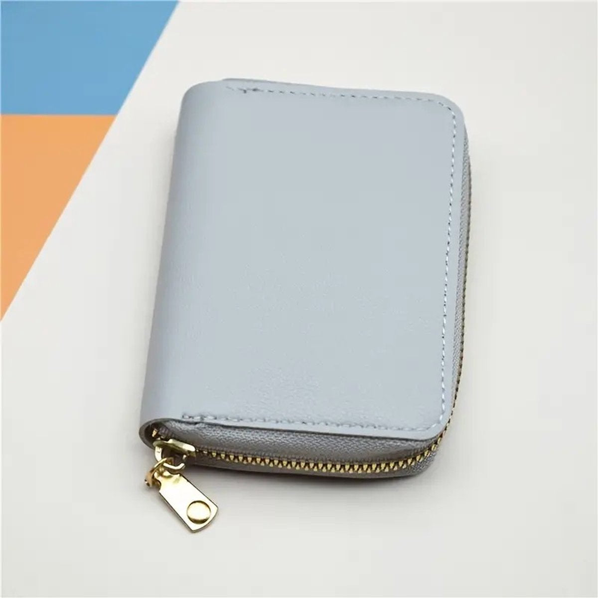 Card Holder with Anti-RFID | Credit Card Holder | With Cash Compartment | Card Holder - Wallet | PU Leather | Wallet | Grey