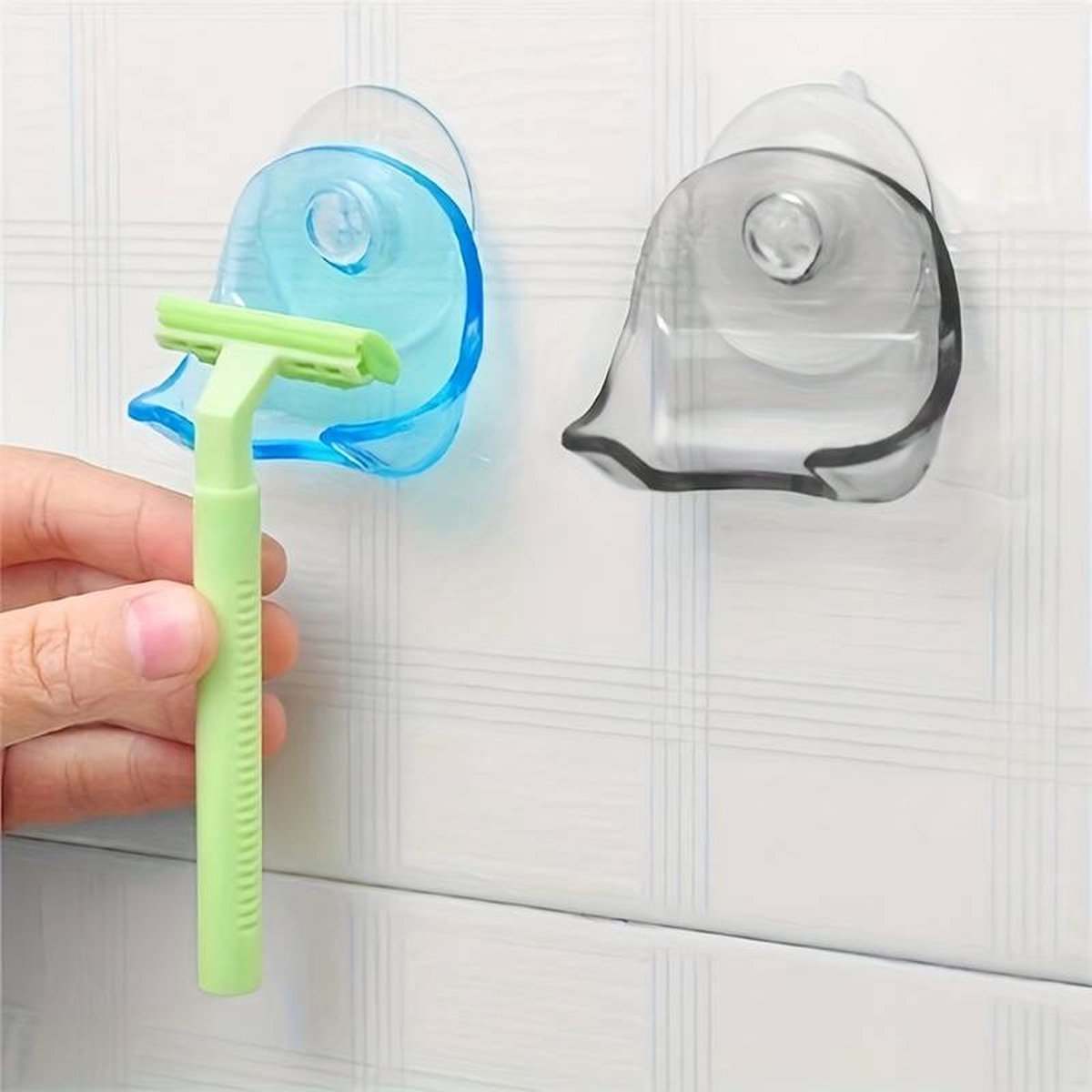 Self-Adhesive Razor Holder | Razor Tray | Self-Adhesive Razor Holder | Hook for Razor | Hanging Razor | Blue
