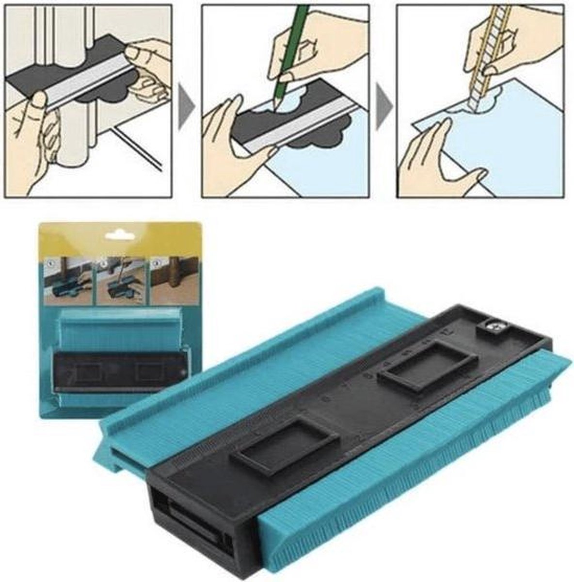 Laminate marking aid - easily mark laminate to size yourself with this laminate template