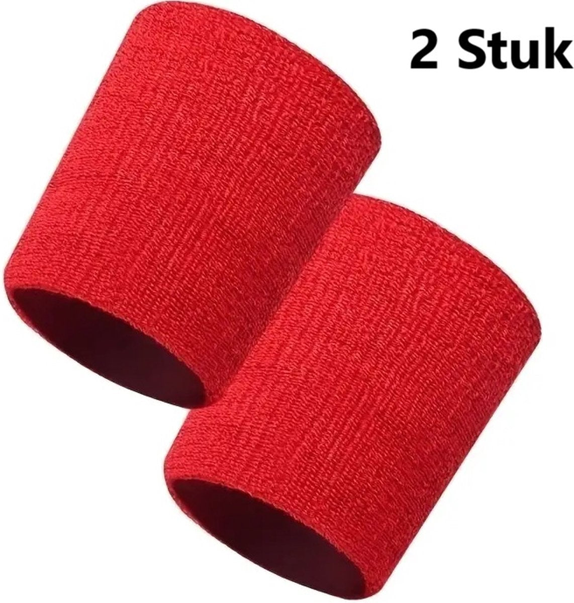 Wristband Set | Sweatband | Sweatbands | Wrist | Sports Bands | 2 Pieces | 8 x 8 CM | Red
