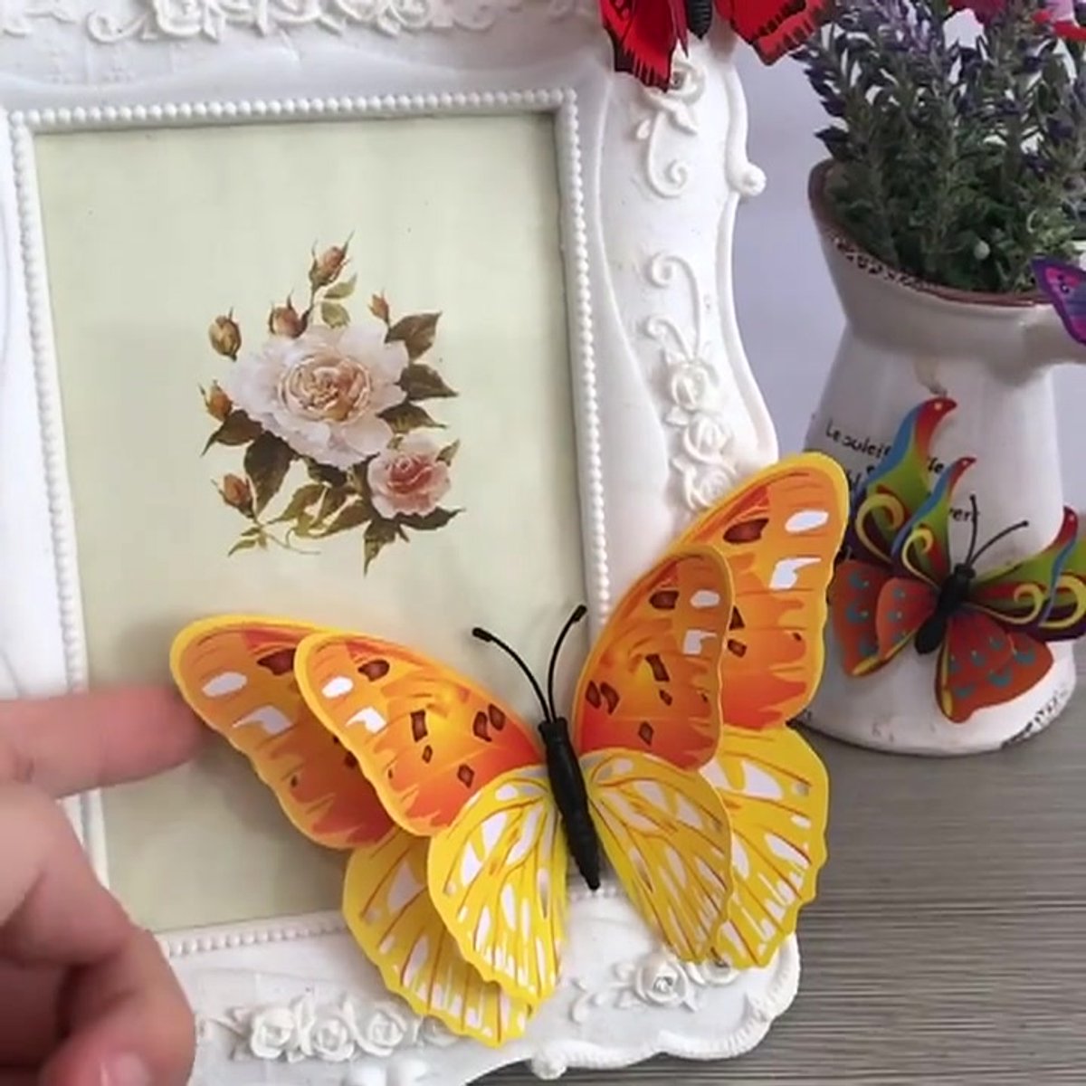 Set of 12 3D Butterfly Wall Decoration | Wall Butterflies | Nursery Decoration | Foldable Wall Stickers | Butterfly Wall Stickers | Black