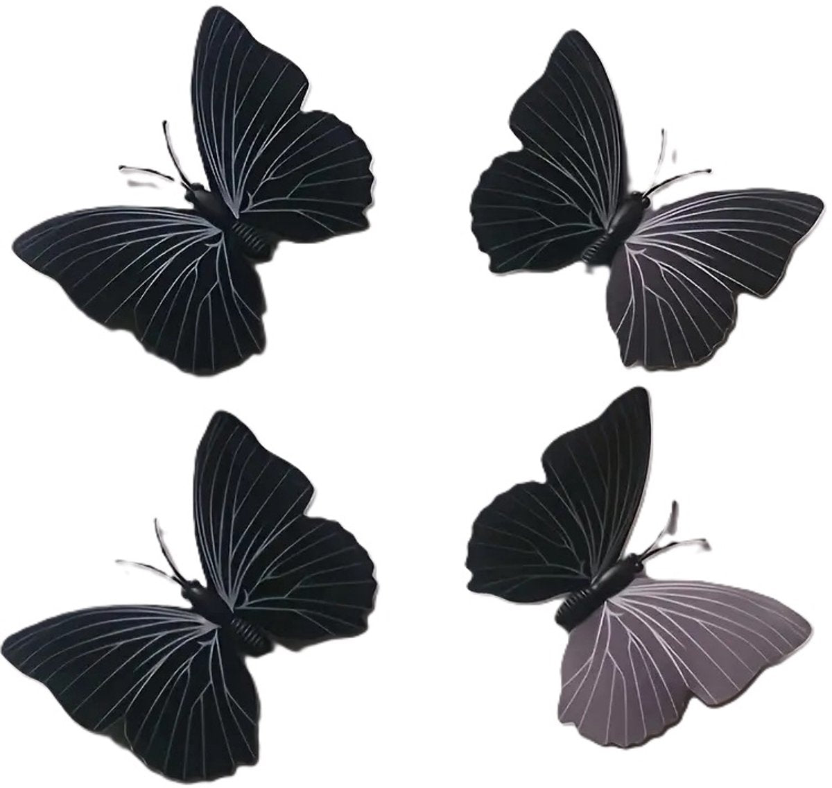 Set of 12 3D Butterfly Wall Decoration | Wall Butterflies | Nursery Decoration | Foldable Wall Stickers | Butterfly Wall Stickers | Black