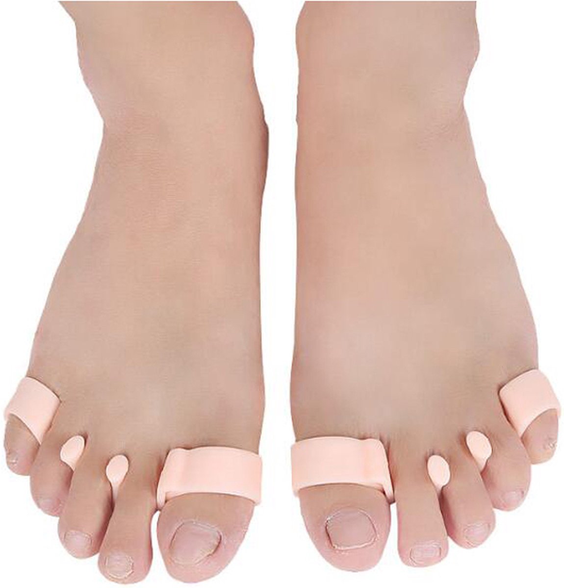Toe Corrector for 5 Toes | Toe Separator | Hallux Valgus | Toe Straightening | Silicone Gel Toe Separator | White | 1 Pair