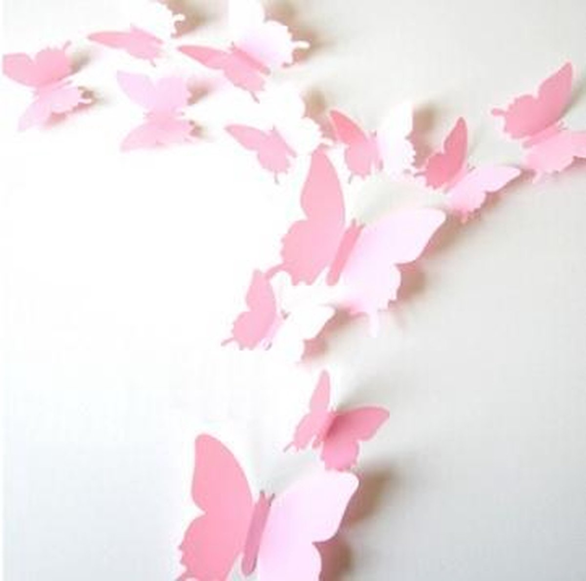 Solid pink 3D butterflies