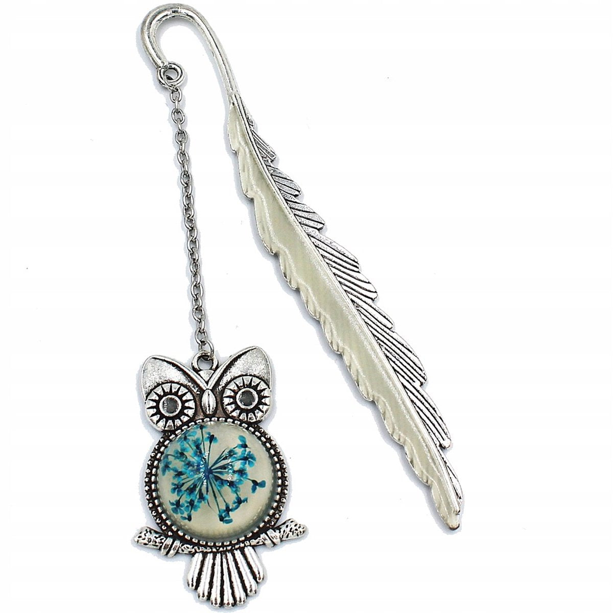 Owl Shaped Bookmark | Glow in the Dark | Luminous | Bookmark | Metal | Silver