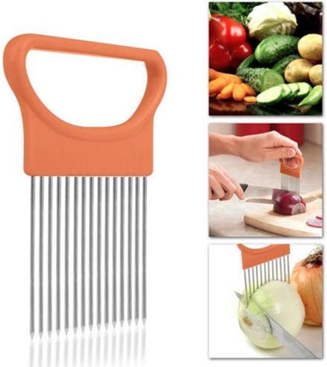 Onion Comb | Onion Slicer | Onion Slicer | Vegetable Slicer | Onion Cutting Aid | Orange